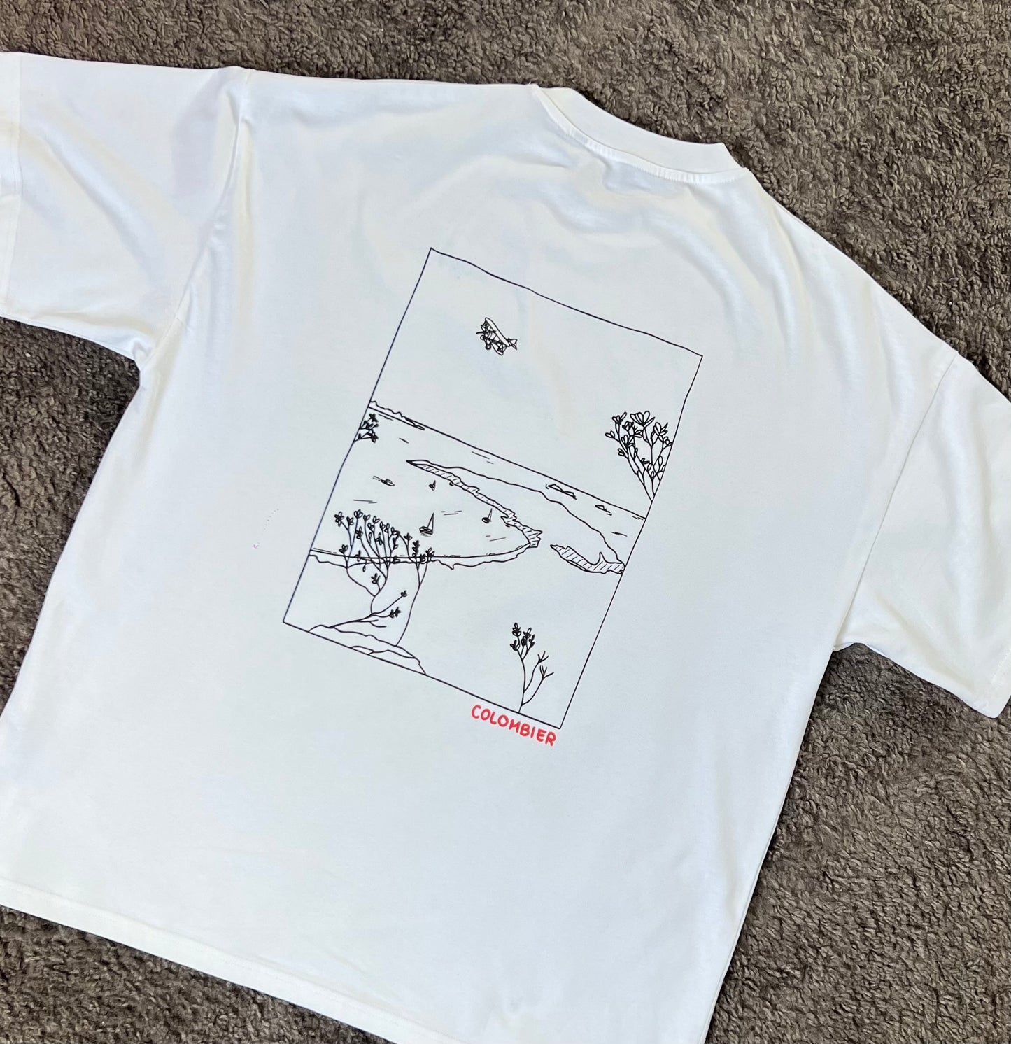T-SHIRT OVERSIZE COLOMBIER BLANC