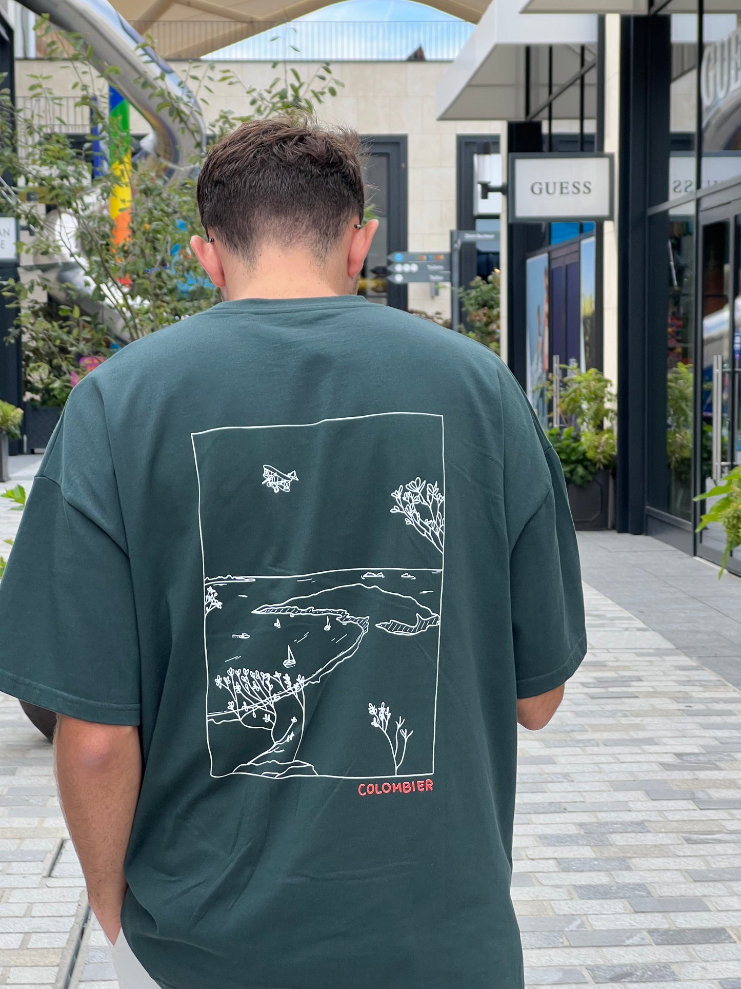 T-SHIRT OVERSIZE COLOMBIER VERT