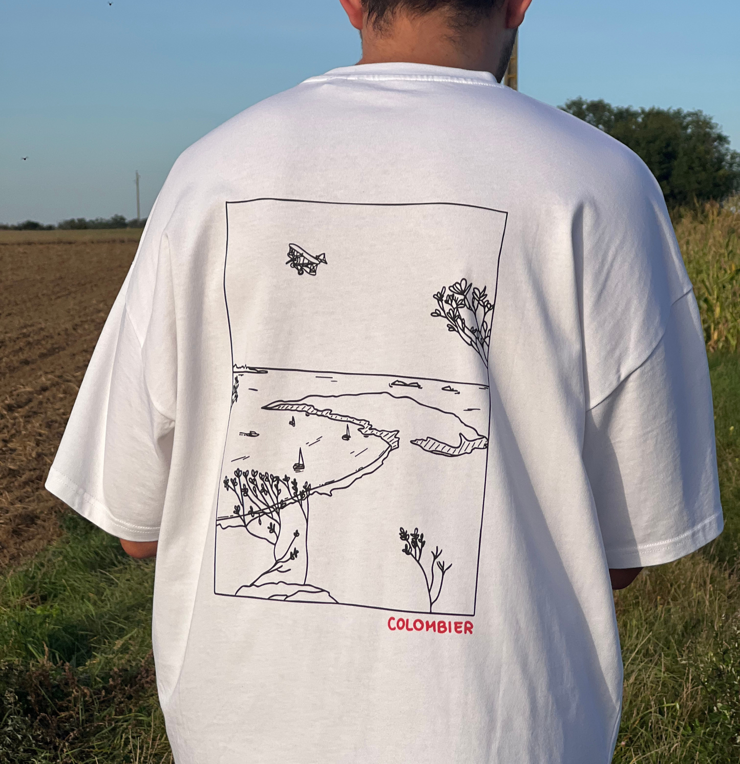 T-SHIRT OVERSIZE COLOMBIER BLANC