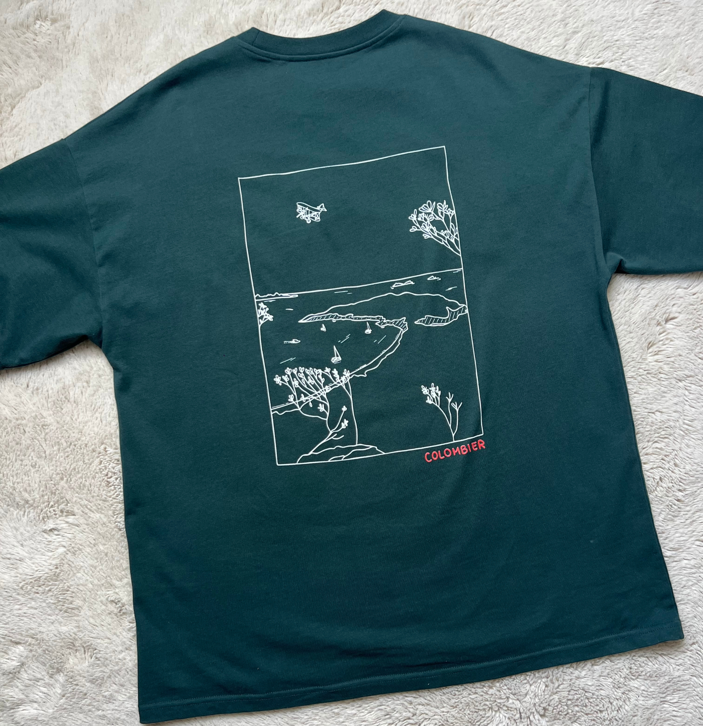 T-SHIRT OVERSIZE COLOMBIER VERT