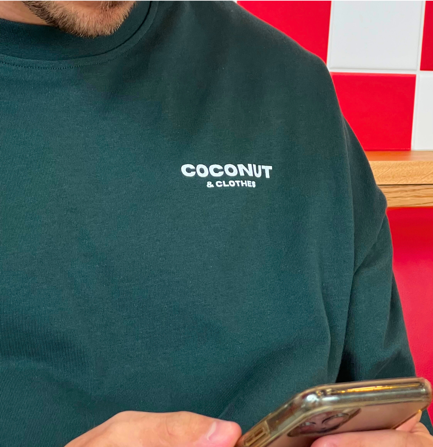 T-SHIRT OVERSIZE COLOMBIER VERT