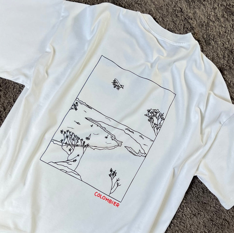 T-SHIRT OVERSIZE COLOMBIER BLANC