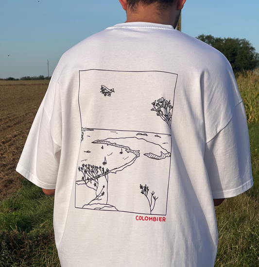 T-SHIRT OVERSIZE COLOMBIER BLANC